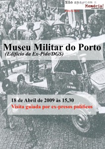 cartaz da visita ao museu militar do Porto (18 de Abril de 2009)